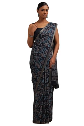 Soch Women Georgette Botanical Print Saree