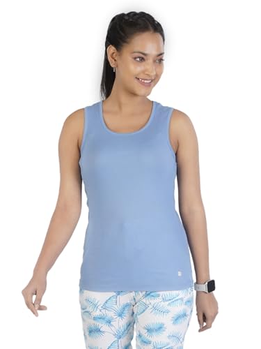 Rupa Colors Playsure Solid 100% Combed Cotton Rib Fabric, Womens Tank Top, Sleeveless Pack of 1
