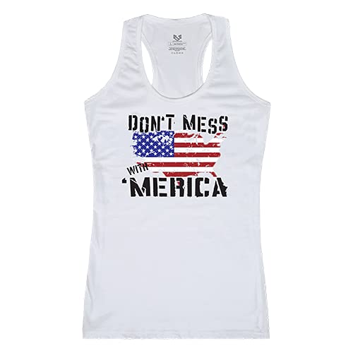 Graphic Tank, Dt Mess with Am, White, XL