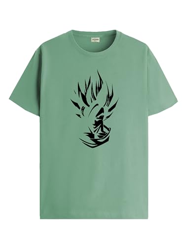 ADRO Men's Solid Regular Fit T-Shirt (RN24-GOK-PT_Pista