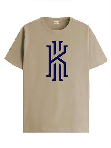 ADRO Mens Printed T Shirt - Premium Cotton Graphic Printed Tshirt - Beige T-Shirt - RN24-KOBE-BE-XL