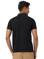 XYXX Mens Cotton Solid Regular Fit Shirt (XY_CR14_Polo Tshirt_1_Black