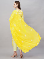 ANNI DESIGNER Womens Cotton Blend Straight Printed Kurta with Pant & Dupatta (MEI Yellow_XL_Yellow_X-Large)