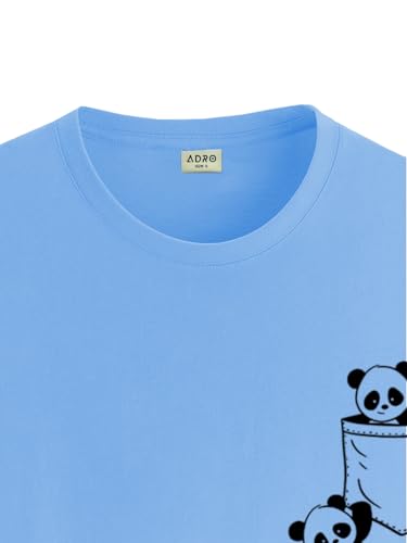 ADRO Tshirt for Men | Printed T Shirt for Men | 100% Cotton T-Shirt |Printed T Shirt | T-Shirts | RN24-POC-SK-M Sky Blue