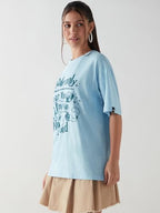 Bewakoof Air 1.0 Official Harry Potter Merchandise Harry Potter Womens Graphic Print Oversized Fit Half Sleeve Round Neck Cotto