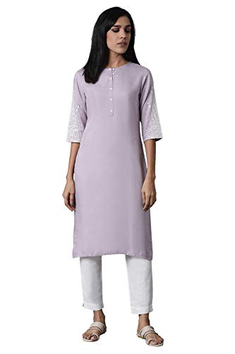 W For Woman Lime Green Polka Print Kurta (Size: Xl)-24Auw14661-116395