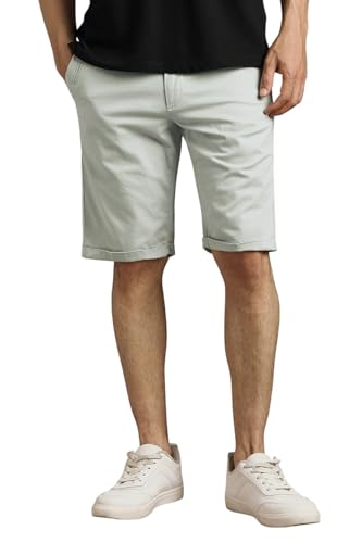 Men Light Grey Solid Shorts