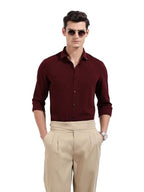 The Indian Garage Co Mens Slim Fit Solid Cutaway Collar Long Sleeves Party Shirt