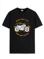 ADRO Mens Royal Bike Design Printed 100% Cotton T-Shirt - Regular Fit, Printed T-Shirts for Men (RN24-RYL-BL_Black_L)