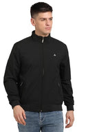 Turtle Men Nylon Solid Regular Fit Full Sleeve Black Reversible Windcheater Jacket