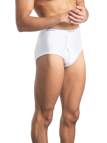 Fruit of the Loom mens Tag-free Cotton Briefs, 9 Pack - White, Large US