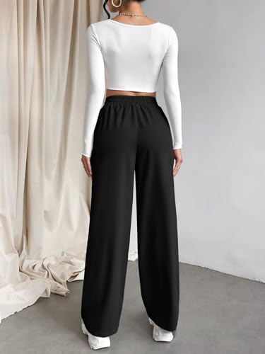 Leriya Fashion High Waist Trousers For Women  Flared Korean Style Formal Pants | Elegant Workwear For Office, College & Events B