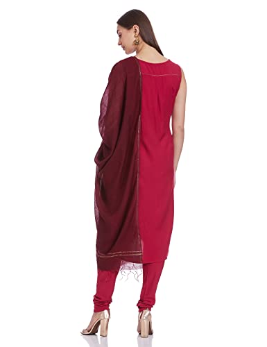 Aurelia Women'S Cotton Blend Floral Regular Kurta, Churidar & Dupatta