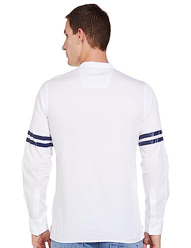 The Indian Garage Co Men'S Cotton Slim Henley Shirt (1220-Sk19L29-05_White)