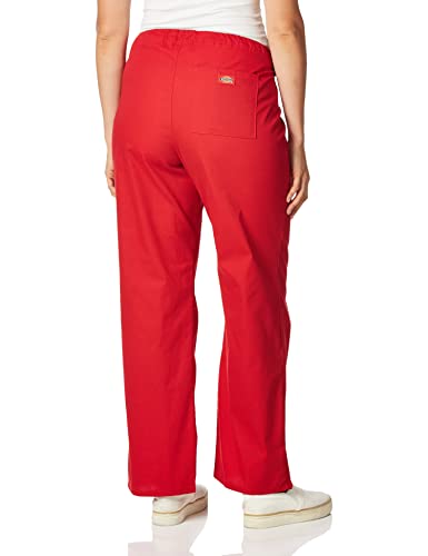 Dickies Men's Plus Size Big & Tall Drawstring Scrub Pant, Red, XX-Large