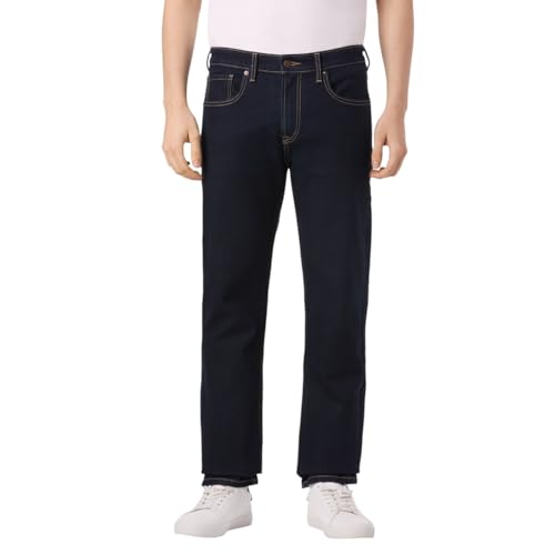 Pepe Jeans Men Dark Blue Mid Risestraight Fit Streatchable Jeans