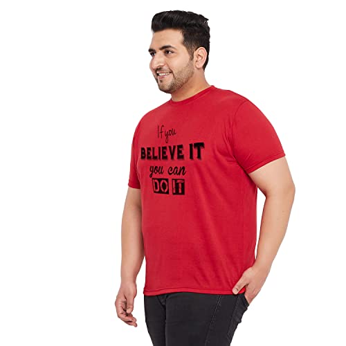 Bigbanana MenS Ragular Fit Round Neck (Anota,Red,5Xl)