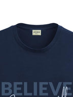 ADRO Men's Solid Regular Fit T-Shirt (RN24-INV-NB_Navy Blue