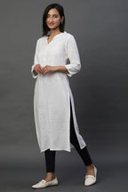 Aurelia WomenS Rayon Regular Kurta (24Fea15023-606392_White