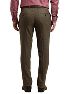 Turtle Men Poly Viscose Stretch Slim Fit Brown Formal Trouser