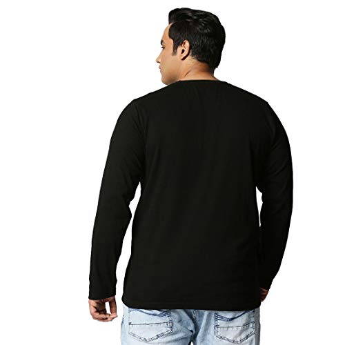 Bewakoof MenS Solid 100% Cotton Plus Size T-Shirt - Regular Fit, Round Neck, Full Sleeves