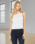 Ladies Racerback cropped Tank - HEATHER OLIVE - S(D0102H7WYZX)