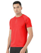 PUMPD Mens Solid Regular Fit T-Shirt (PUMSS23MTS-031_Red Blaze
