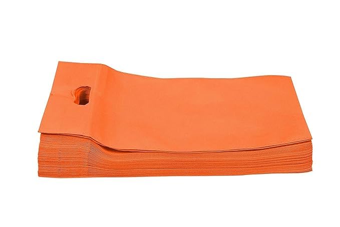 Rnc DCut Shopping Carry Bags | 8X10 Inch Orange Carry Bags | Lightweight Multipurpose Grocery Gift Packaging, Pack Of 50 Pc. 8-10