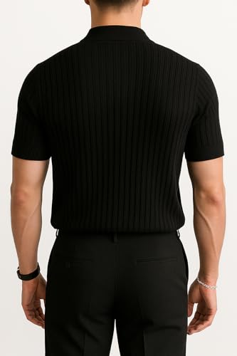 Leriya Fashion MenS Cotton Regular Fit Polo T-Shirt  Plain & Comfortable Black