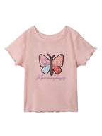 The Souled Store Metamorphosis Young Girls Round Neck Multicolor Graphic Printed Cotton T-Shirts