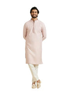Manyavar MenS Art Silk Jacquard Embroidered Kurta Pyjama Set (Pink,Xl)