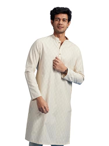Diwas By Manyavar MenS Cotton Blend Printed Kurta (Cream,Xl)