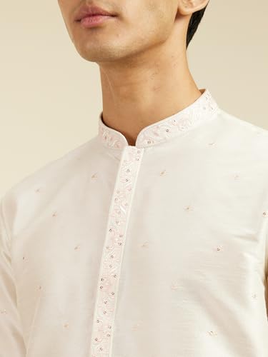 Diwas By Manyavar MenS Art Silk Thread Embroidered Kurta