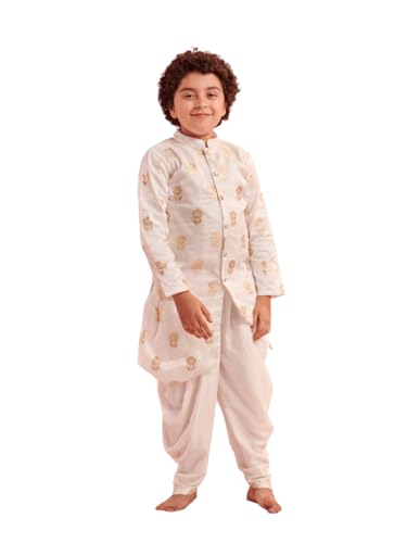 Pspeaches Boys Floral Printed Regular Kurta With Dhoti Pants (10-12Years)