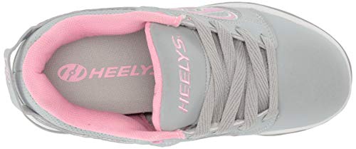 HEELYS Unisex-Child Voyager Tennis Shoe, Grey/Light Pink, 7 Big Kid
