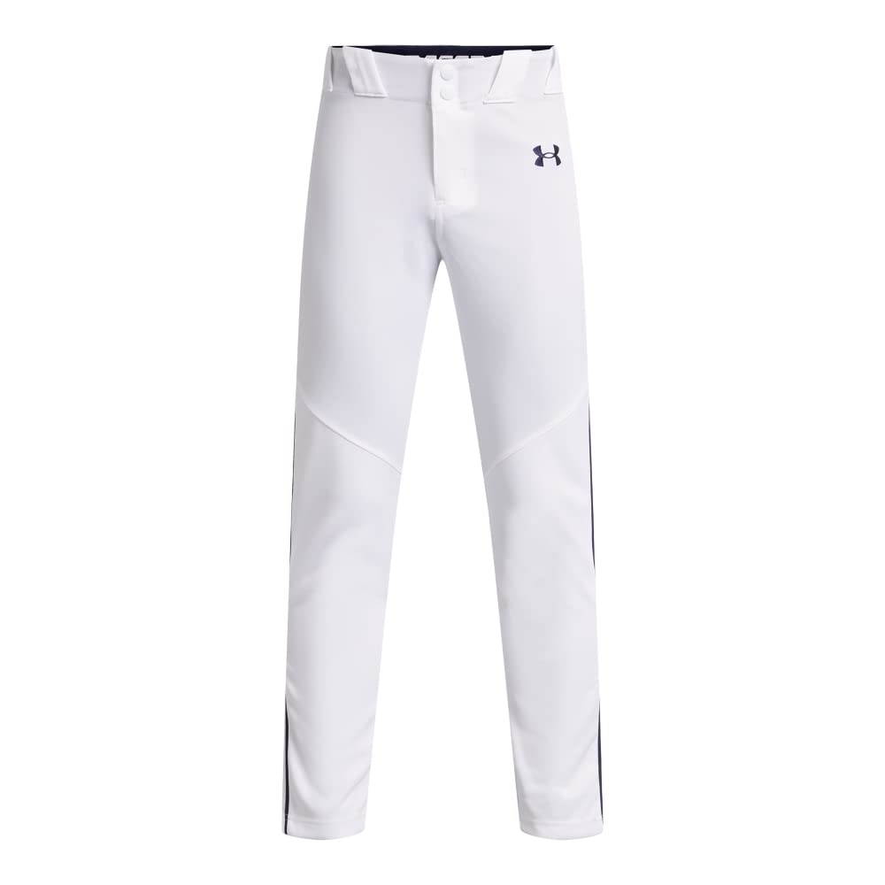 Under Armour Boys Utility Baseball Pant Pipe , (102) White / Midnight Navy / Midnight Navy , Small