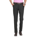 Turtle Men Cotton Stretch Slim Fit Charcoal Formal Trouser