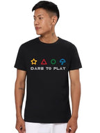 Bewakoof Official Squid Game Merchandise Mens Graphic Printed Regular Fit Half Sleeve Round Neck Cotton T-Shirt_683874_Black_Xl