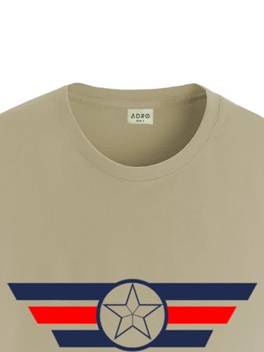 ADRO Regular Fit Tshirt for Men | Printed T Shirt for Men | 100% Cotton T-Shirt |Printed T Shirt | T-Shirts | Rn24-Cap-Be-M Beig