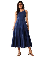 Libas WomenS Cotton Floor Length Dress (29844_Blue