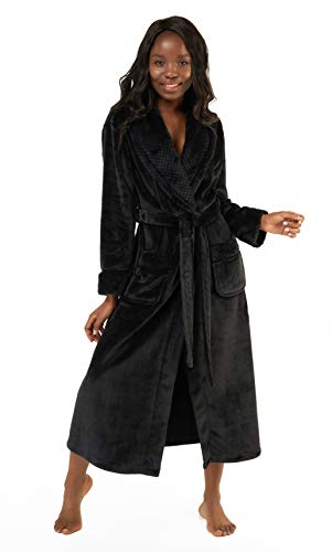 Turquaz Plush Robes For Women, Soft Warm Fleece Bathrobe for Women, Long comfy Womens Robe
