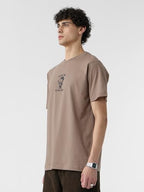 The Souled Store Relaxed T-Shirt: Acting Bad Men and Boys Short Sleeves Round Neck Brown Graphic Printed Cotton Relaxed Fit T-Sh