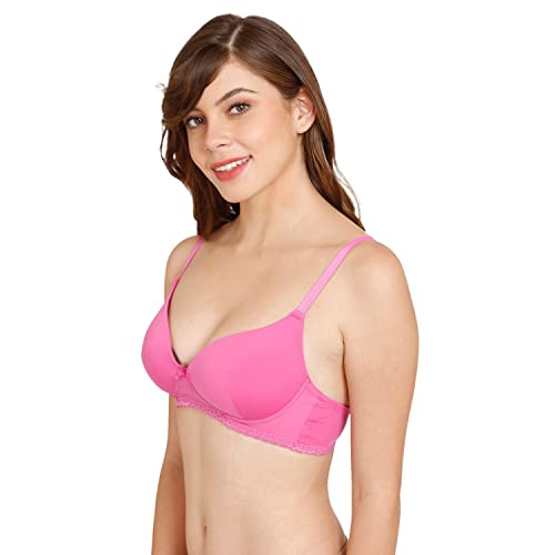 Rosaline by Zivame Womens Polyester Elastane Padded Non-Wired Casual Medium Coverage Bra