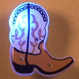 blinkee Brown Cowboy Boot Flashing Body Light Lapel Pins