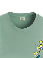 ADRO Men's Solid Regular Fit T-Shirt (RN24-STICK-MINI-PT_Pista
