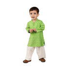 Fabindia Baby Boy'S Viscose Silk Printed Regular Kurta (1031871Green_Green