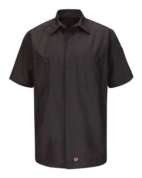 Red Kap Men's Standard Ripstop Crew Shirt, Short Sleeve, Charcoal, Medium