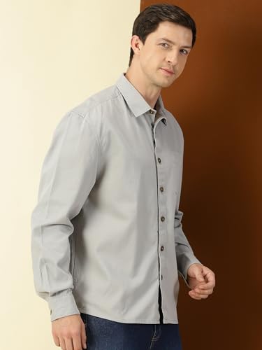 Thomas Scott Mens Classic 100% Cotton Casual Shirt Grey
