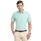 Turtle Men Green Slim Fit Solid Pure Cotton Formal Shirt