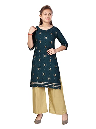 Aarika GirlS Cotton Kurti Palazzo Set (Pl-E-11_Rama_40)